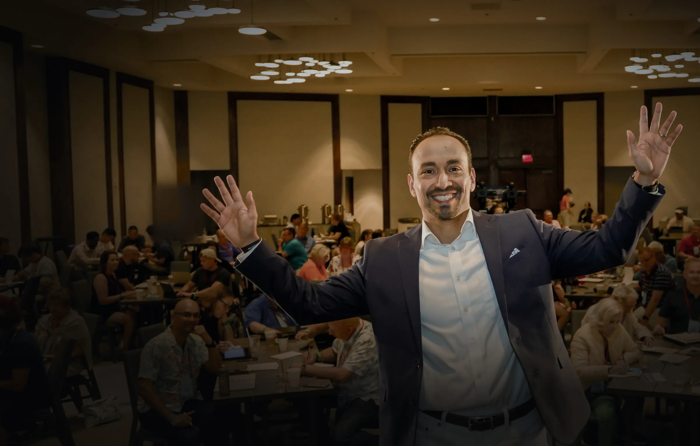 Juan P. Ortega delivering a keynote to a packed ballroom in Honolulu, 2022